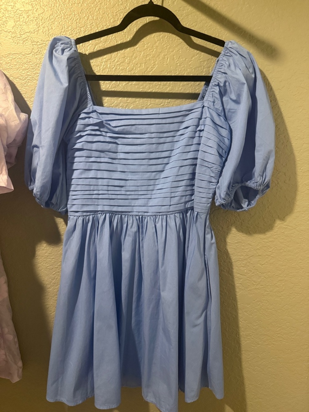 Abercrombie & Fitch Light Blue Smocked Bodice Mini Dress